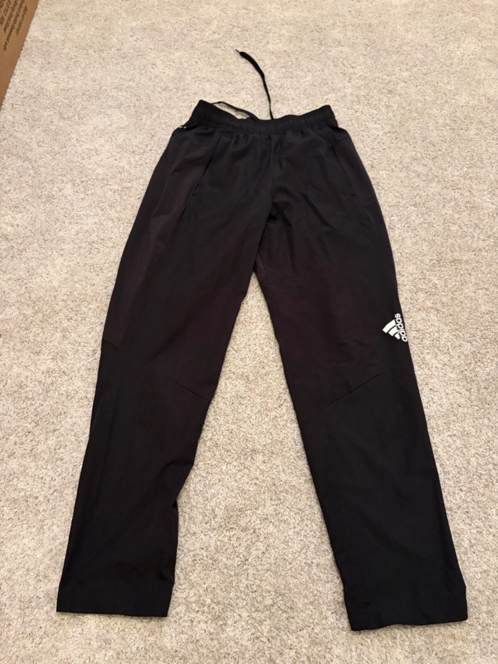 adidas Black Performance Track Pants with White Logo